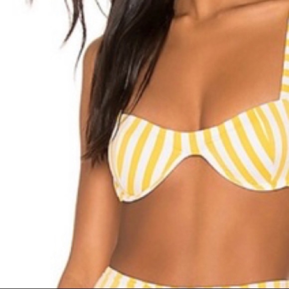 Onia x WeWoreWhat sorrento bikini top and bottom in aqua foam color